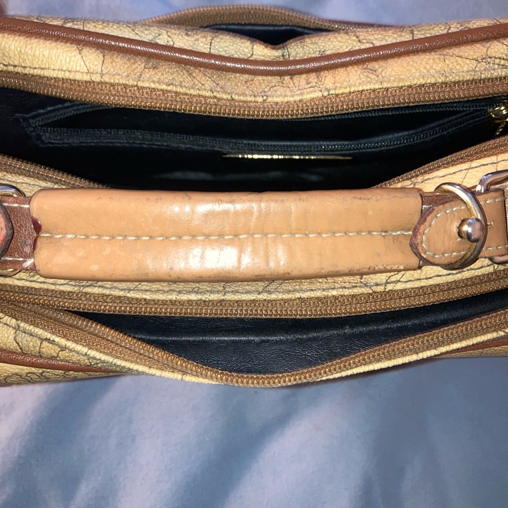 Pierre Balmain Map-Print Messenger Bag in Tan and Brown - Picture 11 of 11